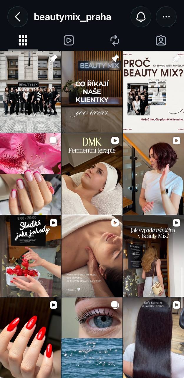 BeautyMix Instagram feed: pinned posts