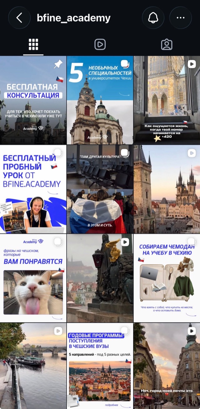 BFine.Academy Instagram feed: posts and carousels